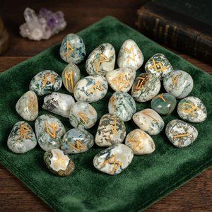 Piedras Rúnicas de Ágata de Árbol, Juego de Gemas Grabadas, Hechas a Mano, Forma Irregular, Letras Artísticas Coleccionables, Tema de Amor - Product Image 3
