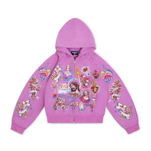 Hoodie court zippé Righteous Risen King, haute qualité, fabricants de hoodies hip hop personnalisés, 100% coton, pour hommes. - Product Image 2