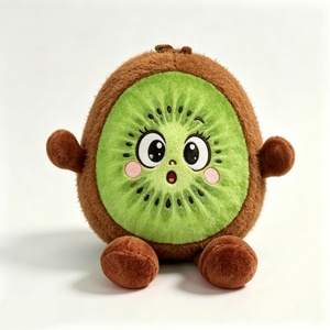 Customized Soft Brown & Green Sliced Kiwi Fruit Stuffed Animal, Adorable <b>Fluffy</b> Plushie Pillow for Kids - Product Image 3