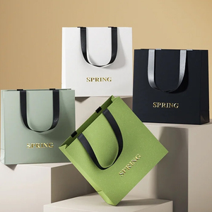 <span class=keywords><strong>Borse</strong></span> per Shopping di Lusso Personalizzate con Manico in Corda, Moda Femminile per Loghi, Sacchetti in Carta Nera Lucida - Product Image 1