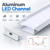 Profilé en aluminium pour LED linéaire avec couvercle en PC pour étagère de meuble, bande décorative intérieure, éclairage domestique