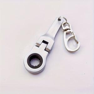 10mm Mini Flexible Ratchet Wrench Keychain Portable Adjustable Ratcheting Wrench <b>Key</b> <b>Ring</b> Small Gift Tool Keychains - Product Image 1