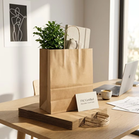 Sacs en papier kraft en gros d'usine, sacs de courses en papier kraft avec poignées torsadées, sacs de boulangerie personnalisables avec logo, en vrac, certifiés écologiques