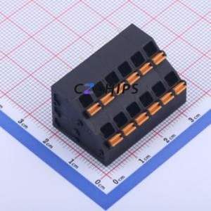 KFM736H-5.0-2*6P Spring Terminal Block Through hole Component (THT),P=5mm Connector 2x6P 5mm Black 12P - Product Image 1