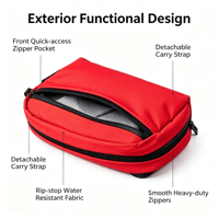Sac de voyage en cuir BSCI avec fermeture éclair, imperméable, multi-compartiments, pour rasage, voyage d'affaires, extérieur, cosmétiques