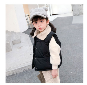 Gilet <span class=keywords><strong>sans</strong></span> Manches Chaud pour Bébé Fille et Garçon d'Automne Hiver, <span class=keywords><strong>Doudoune</strong></span> Enfant Couleur Unie - Product Image 5