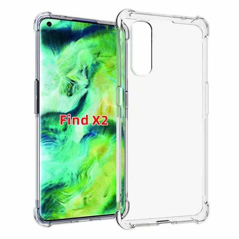 For Oppo Find X2 Clear Case,Anti-Scratch Clear Soft Four Corner Shock-Absorption Cover Case For Oppo Find X2