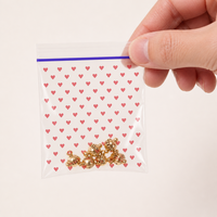 Sacs mini-zippés LDPE transparents à motif cœur, refermables, pour emballage de bijoux (boucles d'oreilles, bagues), fournisseur d'emballages cadeaux