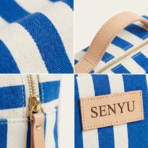 SENYU Trousse de Maquillage Portable Légère en Toile de Coton Personnalisée, Cadeau pour Demoiselles d'Honneur, Porte-Pinceaux de Maquillage, Trousse de Toilette pour Femmes avec Fermeture Éclair - Product Image 4