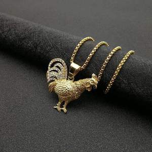 Collar con Colgante de Acero Inoxidable 316 con Baño de Oro de 18K, Diseño de Gallo del Zodiaco, para Hombre y Mujer, 2026 - Product Image 5