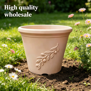Maceta de Plástico Ligera, Biodegradable y Ecológica de Lujo con Autorriego, Orificio de Drenaje, 10 Pulgadas, Tamaño Personalizable, Pintada - Product Image 1