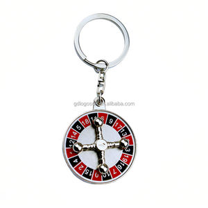 Llavero de Metal con Diseño de <span class=keywords><strong>Casino</strong></span>, Doble Cara, <span class=keywords><strong>Ruleta</strong></span>, Dados de Las Vegas, Recuerdo de Mónaco, Diseños Metálicos Personalizados - Product Image 1