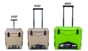 Rouser Outdoor Food Cooler Box Durable Waterproof Multi Purpose Ice Food Delivery Insulated Ice Trolley Case With Wheel