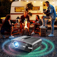 Machine de karaoké portable 4-en-1 OEM d'usine, projecteur intelligent 4K 1080p, double WiFi+LAN, haut-parleur, 2 micros sans fil, Android 9.0