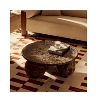 Décoration intérieure Mobilier de salon Mobilier en pierre personnalisé Marbre brun foncé Emperador Table basse marron