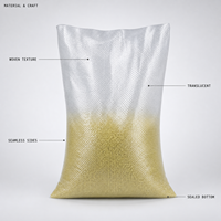 Sac tissé en PP transparent pour granulés de plastique et résine, contenu visible, vente en gros