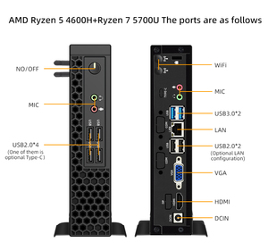 Nueva Mini PC AMD R5-4600H Hexa Core 12 Hilos Radeon <span class=keywords><strong>Vega</strong></span> 6 Doble DDR4 32G 64G M.2 2280 HDMI VGA Pantalla Dual Salida Dual 4K - Product Image 6
