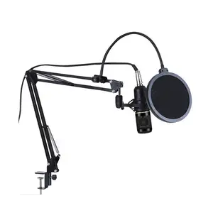 Factory Sales Metal Black Microphone Stand For Gamer Condenser Gaming Microphones