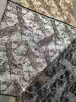 Tissu de rideau jacquard abstrait de luxe à motif de branches, matériau de draperie tissé texturé métallique