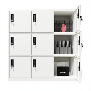 Casiers de rangement extensibles en acier blanc à 9 portes – Meubles métalliques modernes pour la maison, le bureau et la chambre - Product Image 4