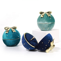 Boîte à bijoux en velours créative et exquise, ciel étoilé circulaire, anneau, collier, boucles d'oreilles, adaptée pour Noël
