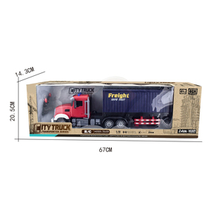 Voiture <span class=keywords><strong>jouet</strong></span> pour garçon 1:18 modèle camion porte-conteneurs <span class=keywords><strong>6</strong></span> voies musique légère 2.4G véhicule porte-conteneurs télécommandé - Product Image 3