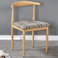 Chaise corne en fer forgé pour salle à manger, avec dossier, style tabouret, en bois massif,