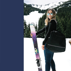 2 in 1 Padded Ski Bag And Boot Bag Combo Set Roll <b>Top</b> Adjustable Length Holds Skis Up To 200cm Unisex For Men Women Snow Travel - Product Image 4