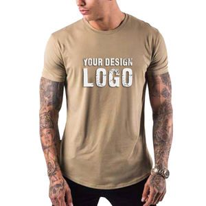 Camiseta Deportiva Ajustada y Delgada Personalizada al por Mayor para Hombre, Camiseta Deportiva de Alta Calidad 100% Algodón de Color Sólido para Correr - Product Image 5