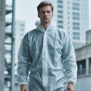 Ropa de Seguridad Desechable Ligera de Material SS, Overol de Cuerpo Completo, Antiestático, Impermeable, Nivel de Protección C, para Fábrica de Alimentos - Product Image 6