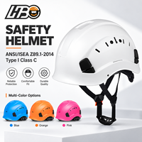 Casque de sécurité de chantier de haute qualité HBC ANSI ISEA Z89.1 2014 Type I Classe C, multi-couleurs, protection de la tête