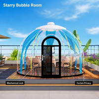 Dôme transparent en polycarbonate Starry Bubble Room avec structure en aluminium aéronautique pour restaurant et gîte