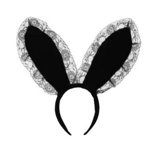 Diadema de Orejas de Conejo de Terciopelo con Encaje Dorado, Estilo Dulce, para Fiestas, Accesorio para el Cabello de Mujer - Product Image 5