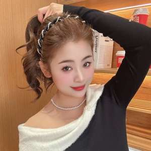 موجة اللؤلؤ الفرنسي مع نسيج الأسنان المغطى بحجر الراين - Product Image 6