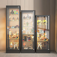 LED-Beleuchtete Glas-Vitrine für Zuhause Actionfiguren-Schaukasten Spielzeug-Baustein-Modell Geschenk-Präsentationsregal Weinschrank