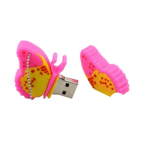De dibujos animados de silicona mariposa Pen Drive 64GB 32GB 16GB 4GB 2GB 8GB de memoria palo de memoria Usb Flash Drive - Product Image 4