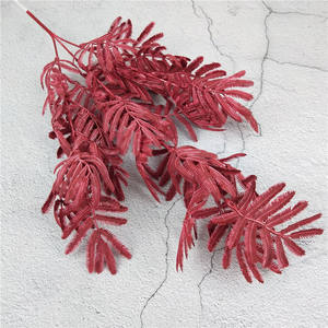 Césped <span class=keywords><strong>Artificial</strong></span> de Fábrica China E77, 3 Ramas de Hojas de <span class=keywords><strong>Mimosa</strong></span> para Decoración de Bodas - Product Image 4