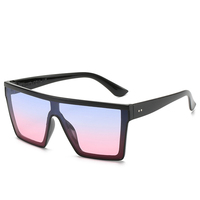 Nouvelles lunettes de soleil rectangulaires surdimensionnées unisexe de style européen et américain, mode, protection intégrale, verres UV400 en PC