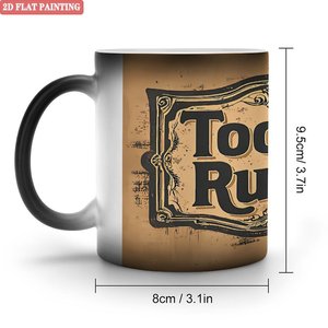 Mug en céramique noir givré 11 oz, tasse à changement de couleur activée par la chaleur, prêt pour la sublimation et la création de motifs personnalisés - Product Image 1
