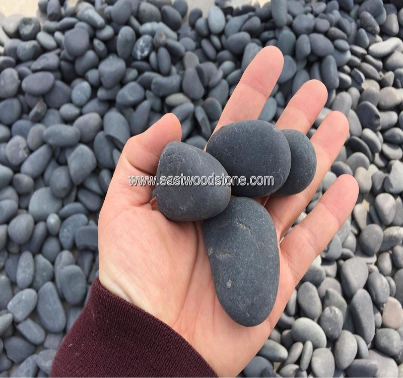 Натуральный черный пляжный камень, отточенный речной камень для ландшафтного дизайна