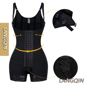 Fajas Colombianas Buste ouvert Shapewear Body de contrôle <span class=keywords><strong>du</strong></span> <span class=keywords><strong>ventre</strong></span> pour <span class=keywords><strong>femme</strong></span> avec sangles réglables Butt Lifter - Product Image 1