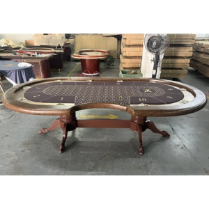 YH Custom Wooden Texas Hold'Em Poker Game <span class=keywords><strong>Mesa</strong></span> de póquer de 10 asientos con comedor superior - Product Image 4