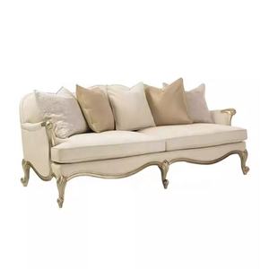 लिविंग रूम के लिए लक्जरी ठोस लकड़ी के सोफे को सेट करें गोल्ड फिनिश प्रीमियम होम फर्नीचर - Product Image 3