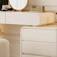 Mobilier moderne table de toilette avec miroir en bois blanc et Led chambre à coucher armoire latérale ensemble de coiffeuse commode de luxe en bois avec tiroirs
