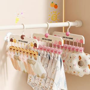 Pinces à chaussettes mignonnes en forme d'ours de dessin animé, séchoir multi-pinces de type crochet, organisateur de vêtements pour dortoir, balcon, cintre pour vêtements de bébé - Product Image 1