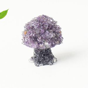 Resin Craft Mini Tree Figurine with <b>Crystal</b> Chips - Perfect Desktop Home & Office Decor - Product Image 6