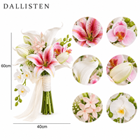 Bouquet de mariée artificiel Dallisten Rose Lys Calla Orchidée pour la mariée, vente en gros, décoration florale personnalisée