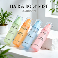 Paquete de 4 pulverizadores de perfume cosmético de tamaño de viaje, coloridos, personalizables, con capacidad ajustable, para cabello y cuerpo, de niebla fina, vacíos, recargables y a prueba de fugas.
