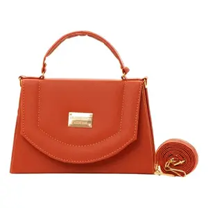 Bolso Bandolera Fana para Mujer, Cuero Genuino, Cierre de Cremallera, Color Jengibre, Uso Diario, Primavera/Invierno - Product Image 4