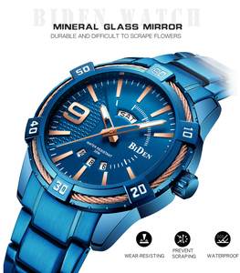   Orologio da Polso da <span class=keywords><strong>Uomo</strong></span> <span class=keywords><strong>di</strong></span> Lusso in Acciaio Inossidabile con Movimento al Quarzo, Display Analogico con Giorno della Settimana, Regalo Ideale - Product Image 3